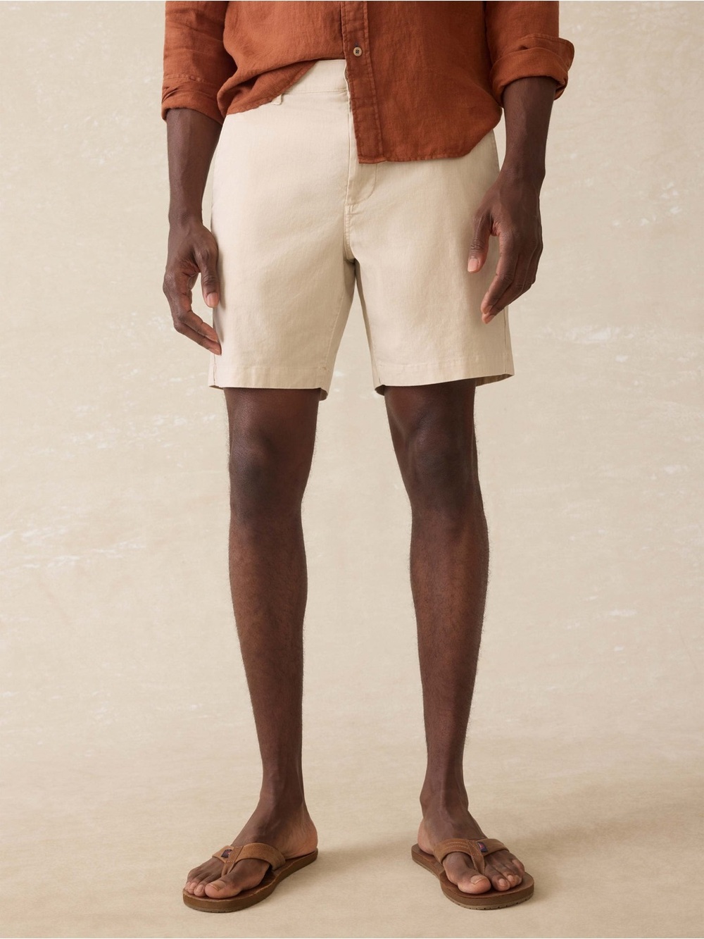 Brand New-Faherty Stone Cotton/Linen Short